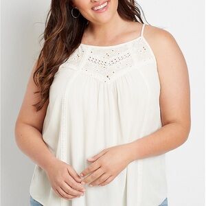 Maurice’s Eyelet Lace High Neck Tank Top